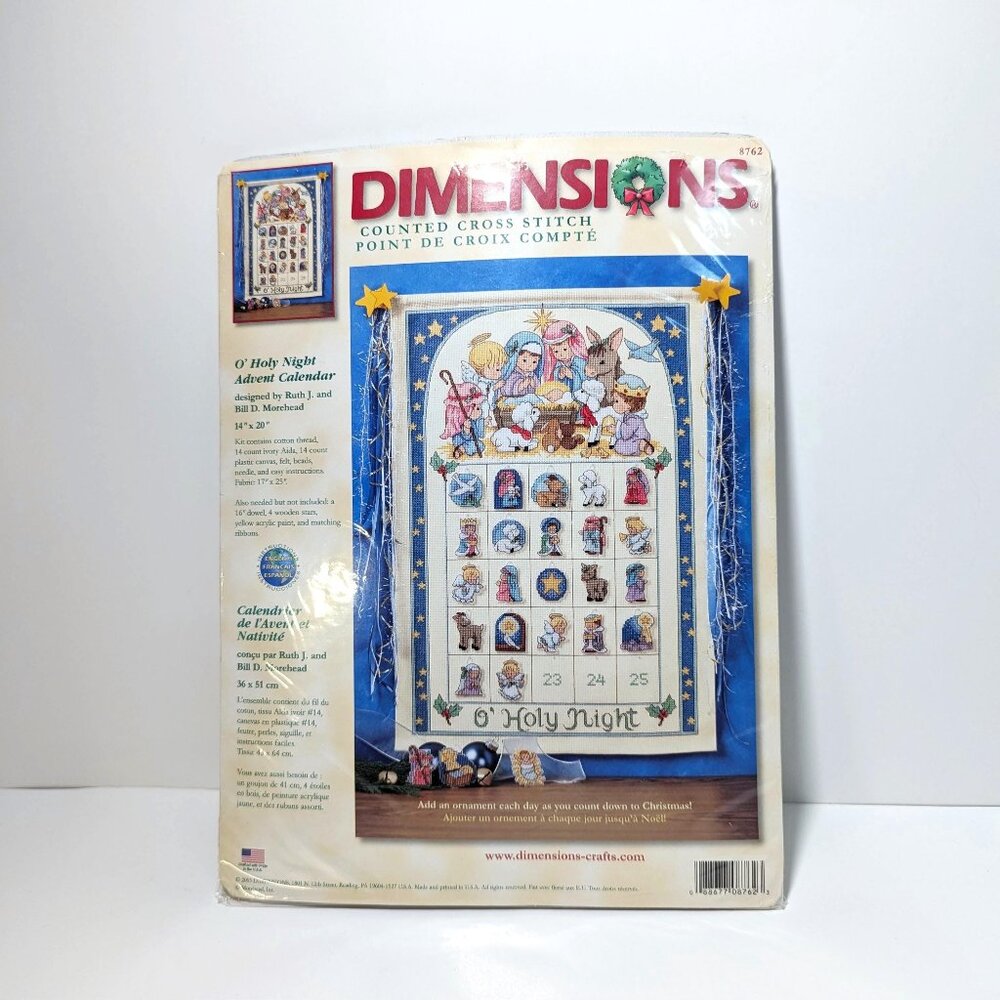 Vintage Dimensions Needlepoint Kit, "O Holy Night" Advent Calendar Embroidery